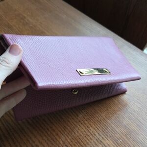 Chloe Pink Wallet with Gold Accents
